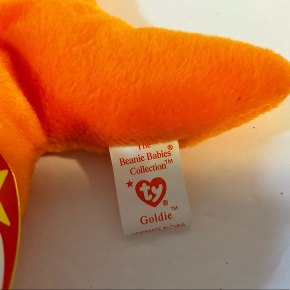RARE 1994 original Ty Goldie fish beanie baby with ERRORS - Picture 6 of 7